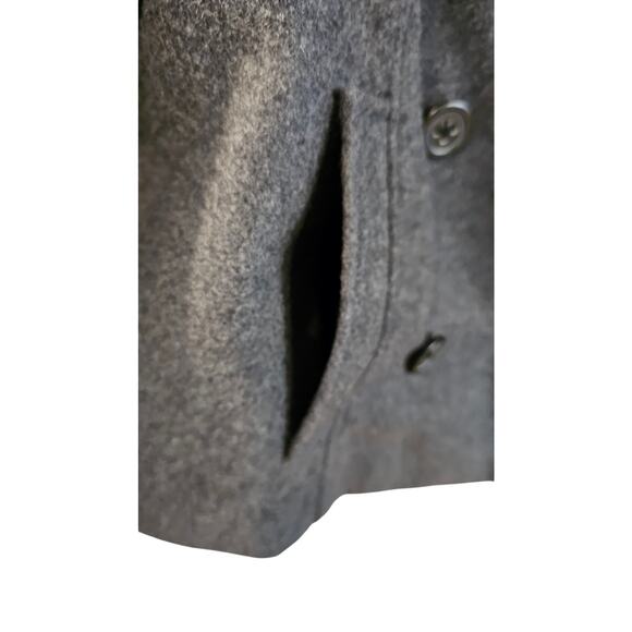 Womens Double Breasted Peacoat Wool Blend Jacket/Coat Charcoal Gray Size Large - Picture 4 of 6